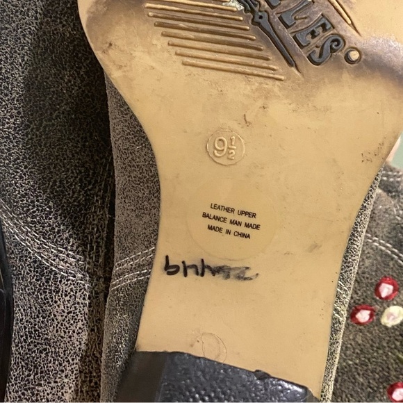 Anthropologie Seychelles Cowboy Boots Flowers Suede Western Country Size 9.5 - Picture 8 of 12